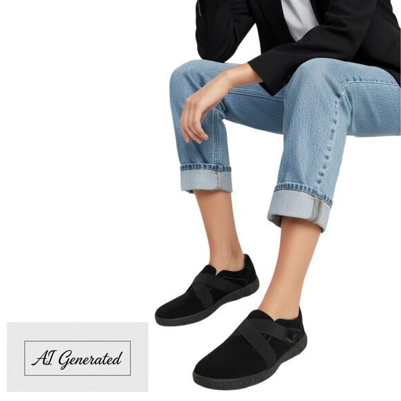 Clarks Caroline Holly Black Suede Slip-On Comfort Loafer Flats Size 9 - Picture 16 of 16